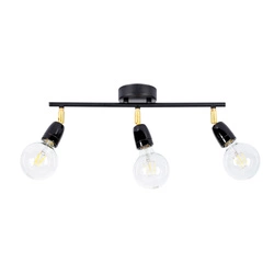 Porcia Ceiling Lamp 3xE27 Max.25W Black Metal/Gold Metal/Black Ceramics 8127304