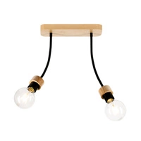 Allumer Ceiling Lamp 2xE27 Max.25W Oiled Oak/Black Metal 5414274