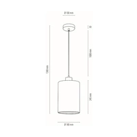 Zefir Lampa Wisząca 1xE27 Max.60W Dąb Olejowany/Transparentny PVC/Biały 112860174