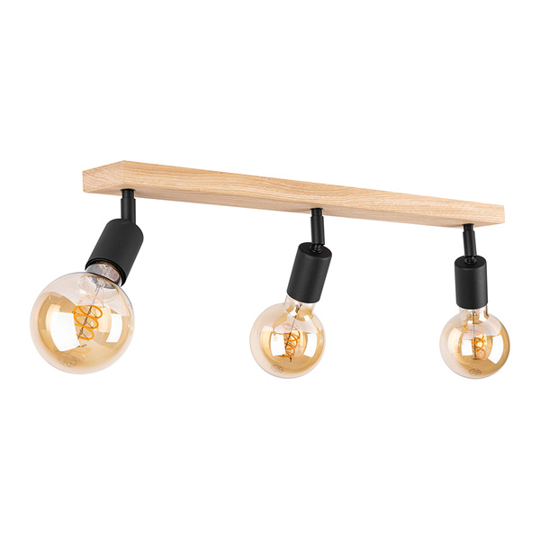 Tamea Ceiling Lamp 3xE27 Max.60W Oiled Oak/Black Metal