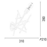 Sticks GLENN 28cm WH wall lamp 9221102