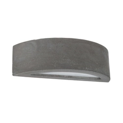 Block Wall Lamp 1xE27 Max.40W Gray Concrete/Frosted Glass