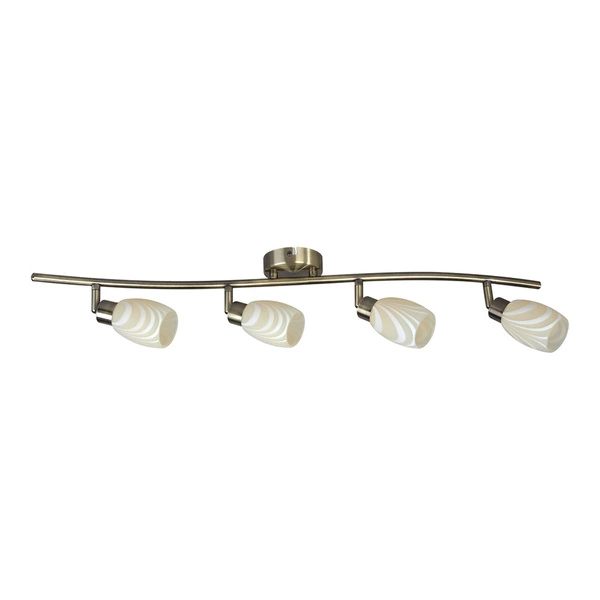 Clea Ceiling Lamp Incl. 4xG9 Max.28W Patina Metal/Ecru Glass 2213411