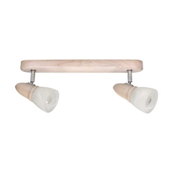 Julietta Ceiling Lamp 2xE14 Max.40W Bleached Oak/Chrome Metal/White Glass 2215232