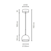 Lampa wisząca z drewna Ball w zestawie 1xLED GU10 5W Dąb olejowany/Satynowany metal 5141174
