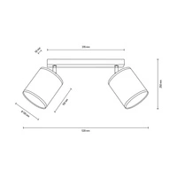 Ora Lampa Sufitowa 2xE27 Maks. 25W Czarny Metal/Złoty Metal/Złoty Klosz Tkaniny 96204022