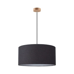 Asseto Pendant Lamp 1xE27 Max.60W Oiled Oak/Black Fabric Cable/Black Fabric Shade 3573974