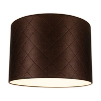 Lampshade Cylinder E27 H35 Brown Synthetic Fabric A0952