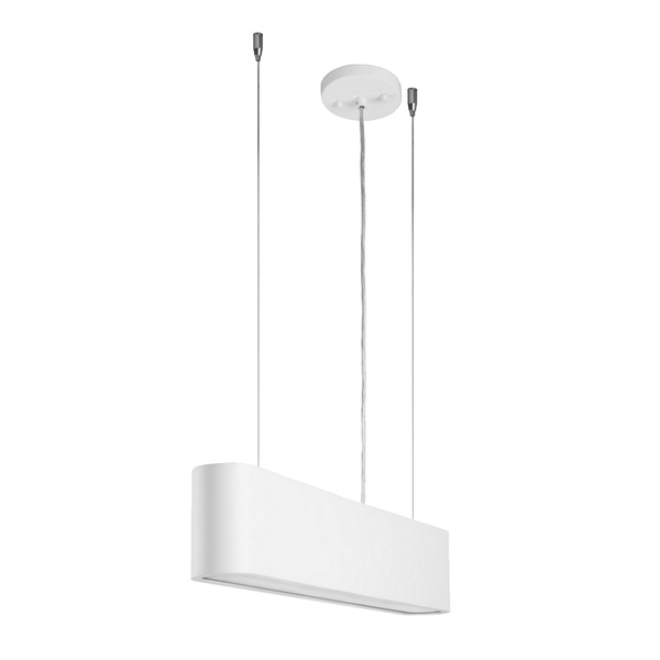 Illumina Pendant Lamp Incl. 1xLED Integrated 1350lm 3000K 21W White Metal/Transparent PVC Cable/White Fabric Shade