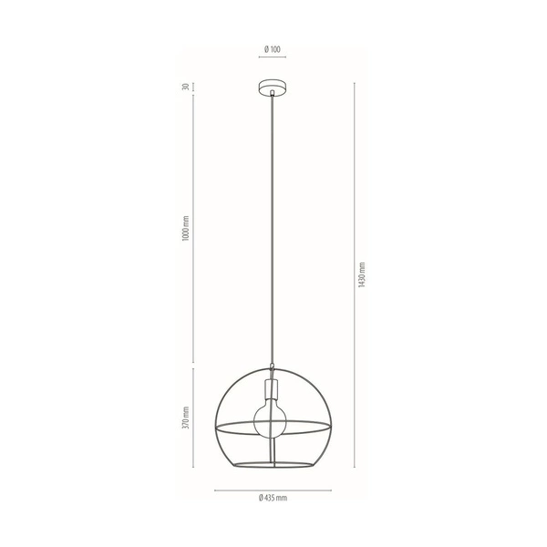 Casa Palla Lampa Wisząca 1xE27 Max.60W Czarny/Czarny PVC 17849104