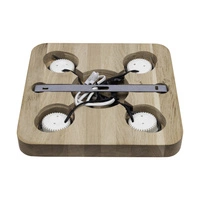 Sunniva Ceiling Lamp Incl. 4xLED Integrated  1200lm 3000K 5W Stained Pine Brown/Black Metal 4047411500000