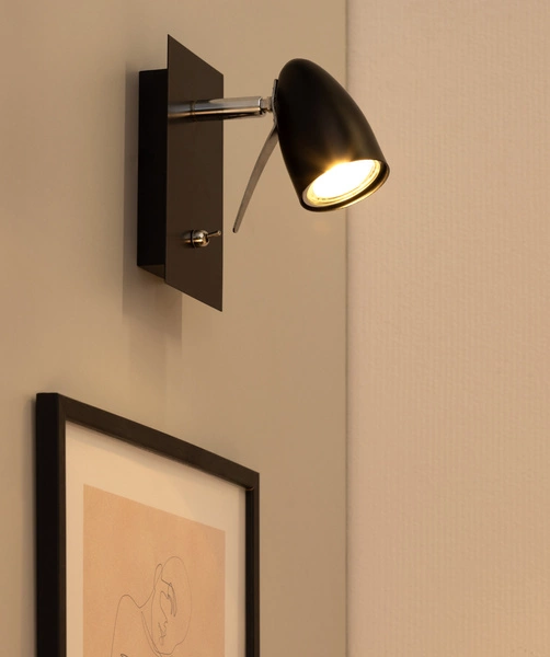 Ian Wall Lamp 1xGU10 Max.35W Black Metal/Chrome Metal 2736104