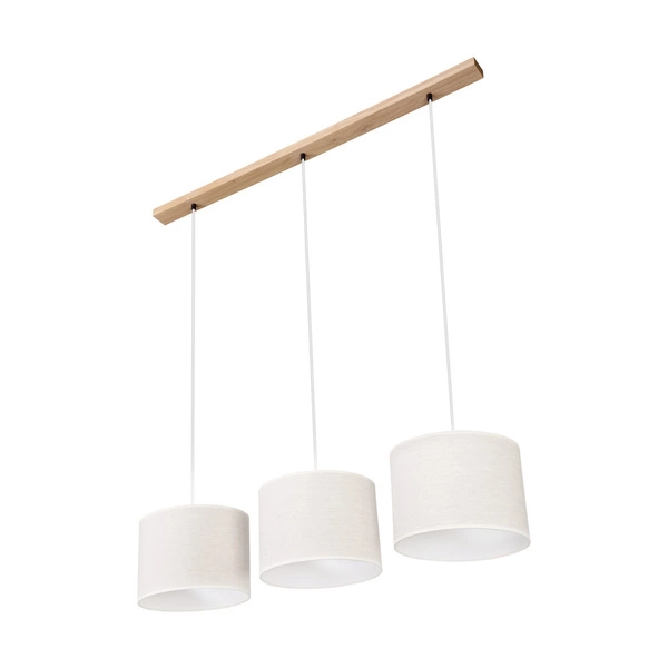 Boho Hanging Lamp 3xE27 Max.40W Oiled Oak/Transparent PVC/Beige 16910374