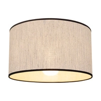 Lampshade Cylinder E27 H30 Beige Bright Linen with black ribbon A0375