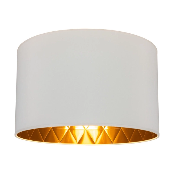 Lampshade Cylinder E27 H30 White Fabric with copper foil A0738