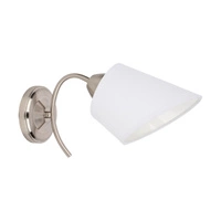 Mette Wall Lamp 1xE27 Max.40W Satin Metal/White Fabric Shade 8341127