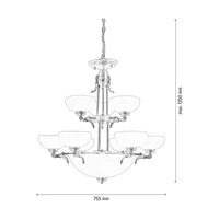 Cremona Ceiling Lamp 12xE27 Max.60W Patina Metal/Ecru Glass 5091201