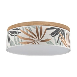 Hoja Ceiling Lamp Incl. 1xLED Integrated 1650lm 2700K 18W Stained Pine Brown/Multicolor Wallpaper Shade 4015111011131