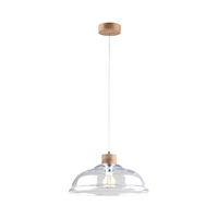Molde Pendant Lamp 1xE27 Max.60W Oiled Oak/Transparent PVC Cable/Transparent Glass 9882074