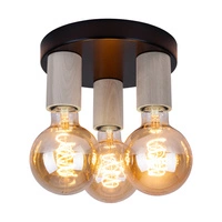 Notri Ceiling Lamp 3xE27 Max.15W LED Bleached Oak/Black Metal 4033218400000