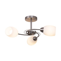 Lampa sufitowa Pisa 3xE27 Max.60W Metal satynowy/białe szkło 8280327