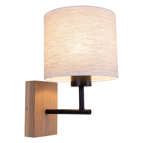 Boho Wall Lamp 1xE27 Max.25W Oiled Oak/Black/Beige 57191974