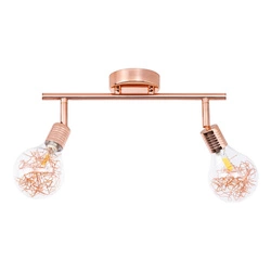 Bulbs Ceiling Lamp Incl. 2xG9 Max.28W Copper Metal/Transparent Glass 2507213