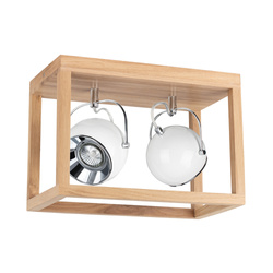 Roy Ceiling Lamp Incl.2xLED GU10 5W Oiled Oak/White Metal