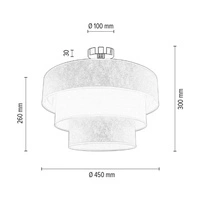 Ora Ceiling Lamp 1xE27 Max.40W Black Metal/Gold-Cream Fabric Shade 96204221