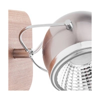 Ball Wood Wall Lamp Incl. 1xGU10 6W LED Oiled Oak/Satin Metal/Chrome Metal 5031174