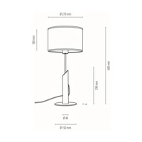 Colette Grey Table Lamp 1xE27 Max.60W Stained Pine Gray/Black Metal/Black Fabric Cable/Gray Fabric Shade 862217104