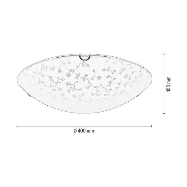 Flora Ceiling Lamp Incl. 1xLED Integrated 1650lm 2700K 18W Chrome Metal/White-Transparent Glass 4044112