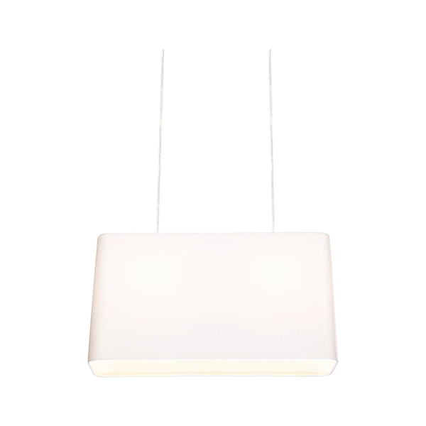 Cadre Pendant Lamp 2xE27 Max.40W Chrome Metal/Transparent PVC Cable/White Fabric Shade 872010228