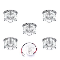 Cristaldream Zestaw Downlightów Zawiera 5xG4 LED 2,3W z zasilaczem Chromowany Metal/Szkło Przezroczyste 51295101
