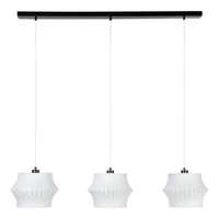 Lampa wisząca Lotus 3xE27 Max.40W Czarny metal/Przezroczysty kabel PVC/Szary klosz z tkaniny 15640304