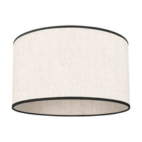 Lampshade Cylinder E27 H30 Beige Bright Linen with black ribbon A0375
