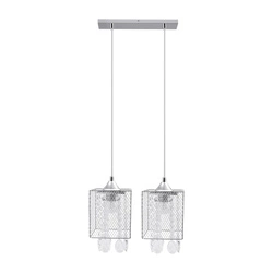 Lampa Wisząca Gracja 2xE27 Max.60W Chrom Metal/Przezroczysty Kabel PVC/Przezroczyste Szkło 8171228