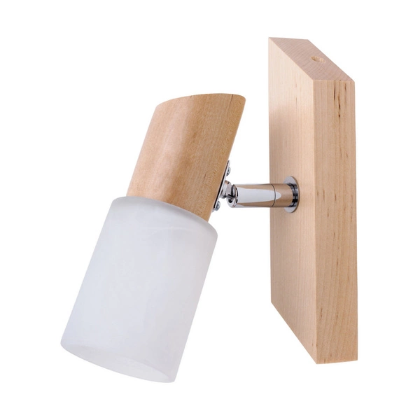 Birgit Wall Lamp 1xE14 Max.40W Birch Wood/Alabaster Glass 2222160