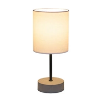 Lampa Stołowa Mila 1xE27 Max.25W Szary Beton/Czarny Metal/Czarny Kabel PCV/Klosz z Białej Tkaniny 7776936