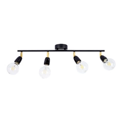 Porcia Ceiling Lamp 4xE27 Max.25W Black Metal/Gold Metal/Black Ceramics 8127404