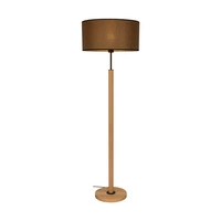 Benita Black Floor Lamp 1xE27 Max. 60W Oiled Oak/Black/Brown-Black-Gold 6017400611550