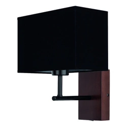 Sonar Wall Lamp 1xE27 Max.25W Walnut Beech Wood/Black Metal/Black Fabric Shade 5722976