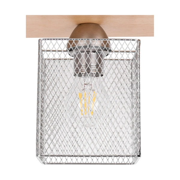 Norman Wood Ceiling Lamp 4xE27 Max.25W Birch Wood/Chrome Metal 8175460