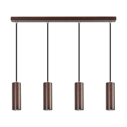 Pipe Pendant Lamp Incl. 4xGU10 LED 5W Walnut Beech Wood/Black Fabric Cable 1559476