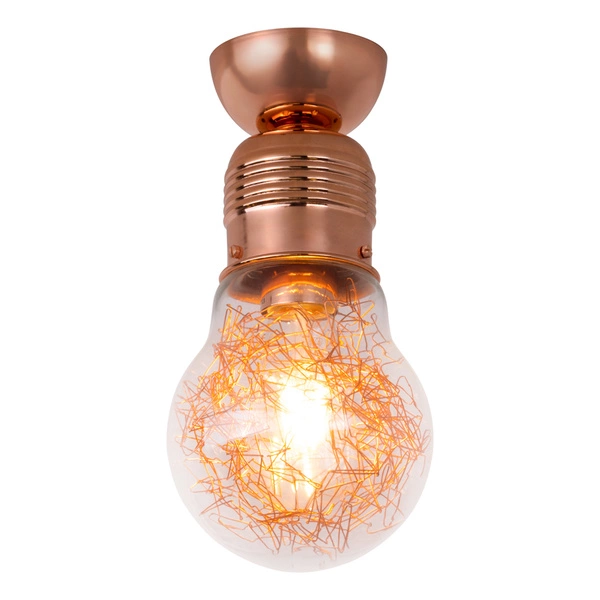 Bulb Ceiling Lamp 1xE27 Max.60W Copper Metal/Transparent Glass 2820113