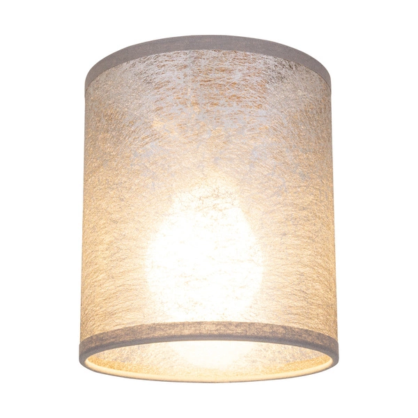 Lampshade Cylinder E27 H20 Silver Synthetic Fabric A1269