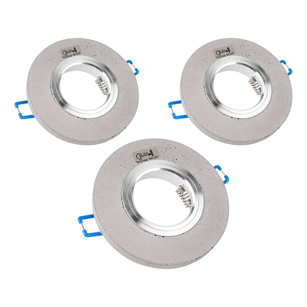 Vitar Round Set of Downlights 3xLED GU10 Max.6W Gray Concrete 2011336