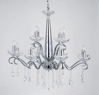 Alessa Pendant Lamp 12xE14 Max.40W Chrome Metal/Transparent Glass 9011228