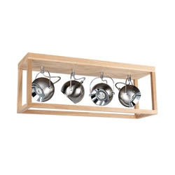 Roy Ceiling Lamp Incl.4xLED GU10 5W Oiled Oak/Satin Metal