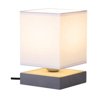 Great Table Lamp 1xE27 Max.25W Gray Concrete/Black Fabric Cable/White Fabric Shade 7511936